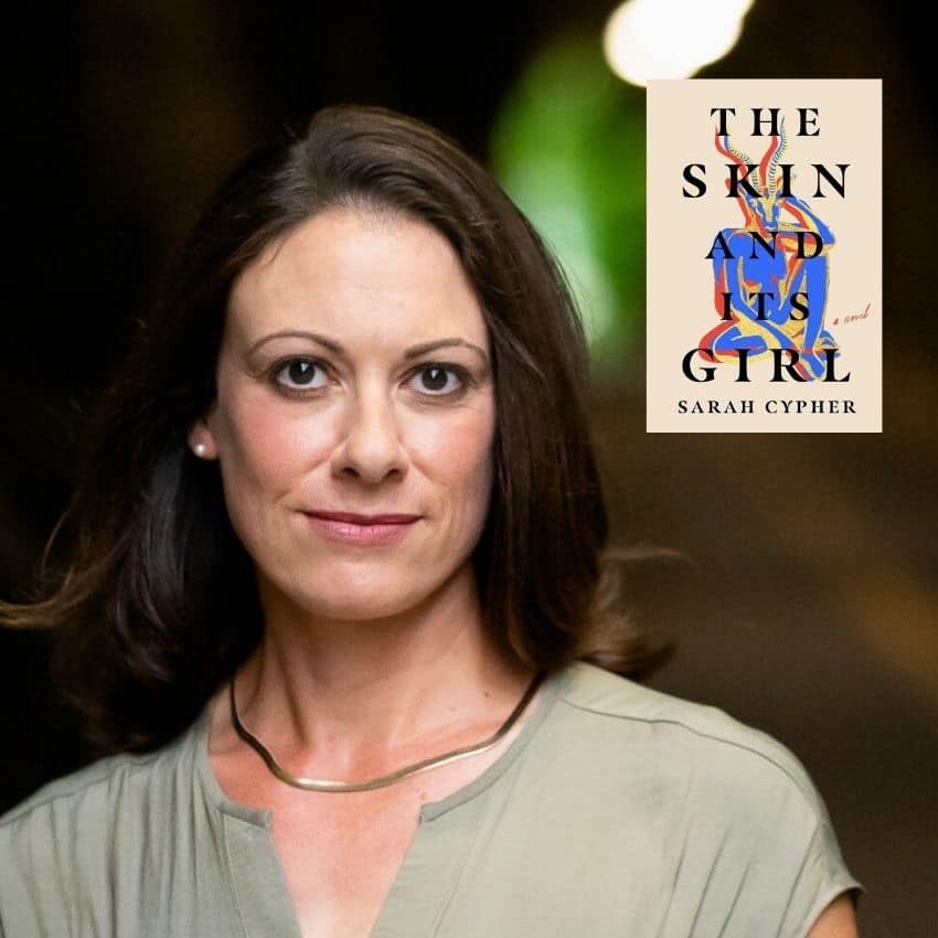 Author Sarah Cypher, alum of Northern California Writers' Retreat, with her book The Skin and Its Girl